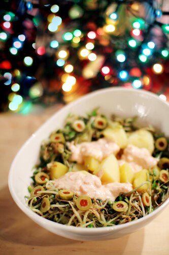 Sałatka ziemniaczana w łososiowym musie