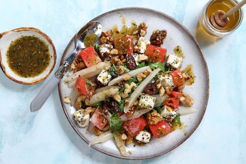 Przepis na Sałatka z arbuzem i szparagami Sałatka z arbuzem i szparagami