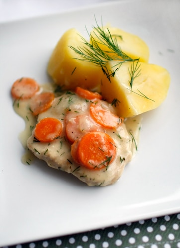 Schab w sosie chrzanowym