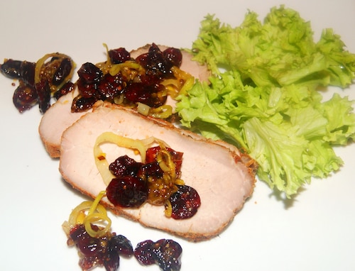 Przepis na Schab z chetneyem żurawinowym Schab z chetneyem żurawinowym