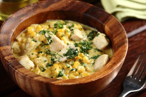 Przepis na Smażony kurczak z kukurydzą i curry  Smażony kurczak z kukurydzą i curry