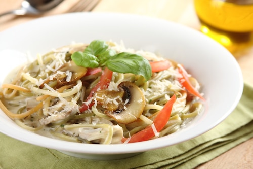 Przepis na Spaghetti z pieczarkami Spaghetti z pieczarkami