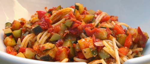 Spaghetti śródziemnomorskie