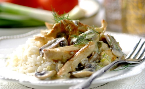 Przepis na Stroganoff z kurczaka z porami Stroganoff z kurczaka z porami