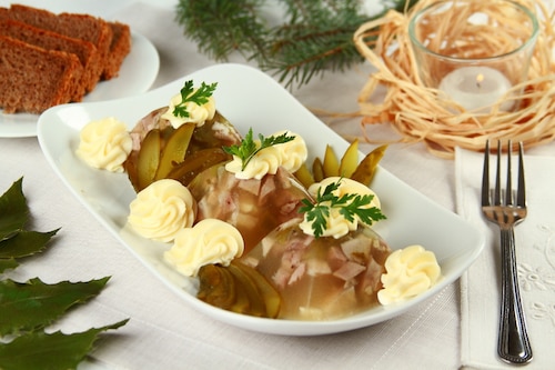 Studzienina z majonezem