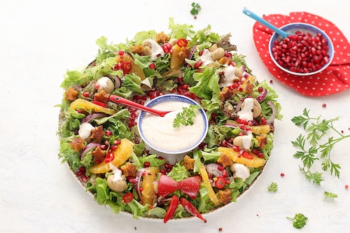 Przepis na Świąteczna sałatka pod gwiazdami Świąteczna sałatka pod gwiazdami