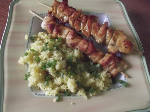 Szaszłyki curry z kuskusem