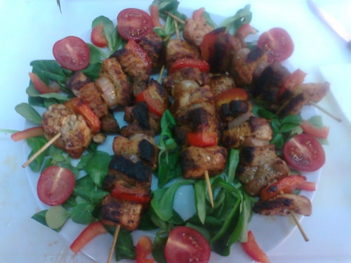 Przepis na szaszłyki drobiowo-boczkowe szaszłyki drobiowo-boczkowe