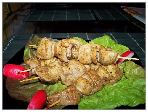 Przepis na Szaszłyki z polędwiczki i pieczarek Szaszłyki z polędwiczki i pieczarek