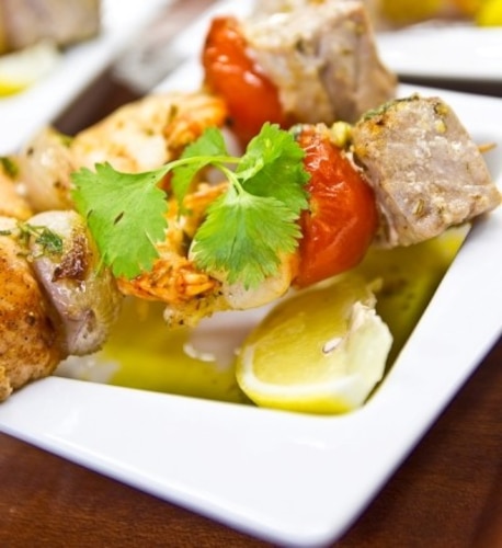 Przepis na Szaszłyki z ryb i owoców morza Szaszłyki z ryb i owoców morza