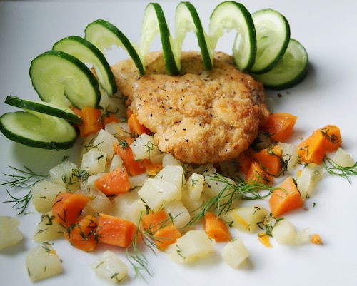 Przepis na Sznycle na jarzynce kalarepkowej Sznycle na jarzynce kalarepkowej