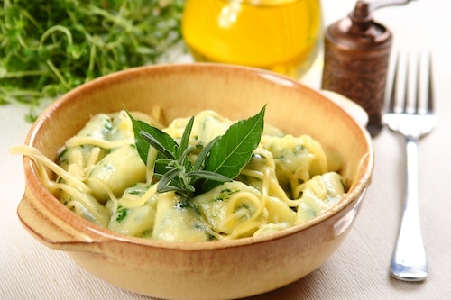 Kopytka ze szpinakiem