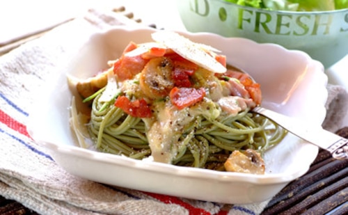 Spaghetti ze szpinakiem