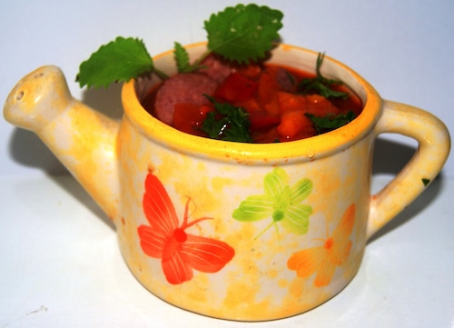 Szybkie leczo z kiełbasą 