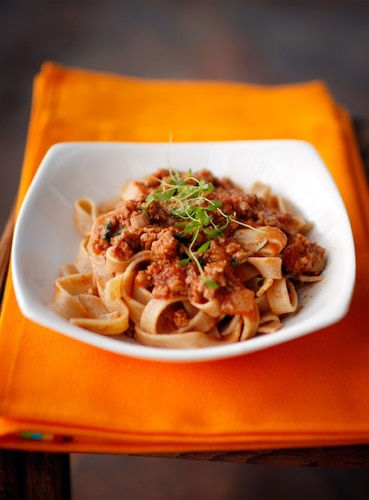 Tagliatelle z mięsnym sosem