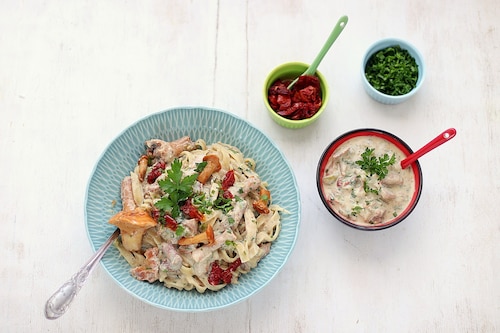 Tagliatelle w sosie kurkowym wege