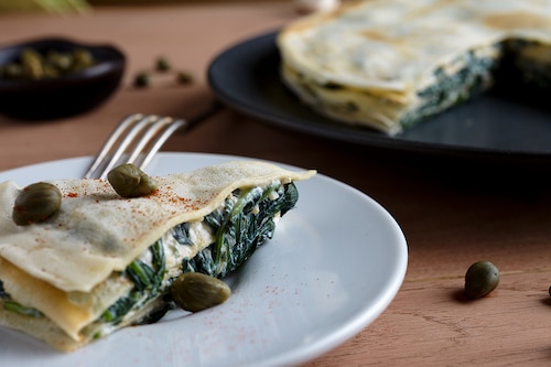 Tort naleśnikowy ze szpinakiem