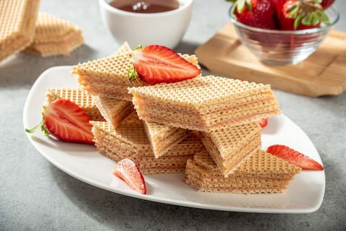 Przepis na Wafle z galaretką Wafle z galaretką