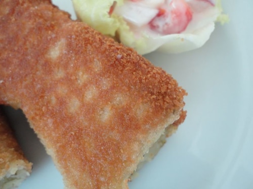 Waflowe krokieciki z ziemniaczanym nadzieniem