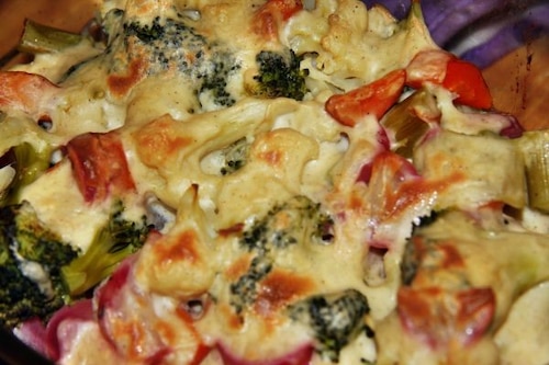 Warzywa zapiekane pod beszamelem