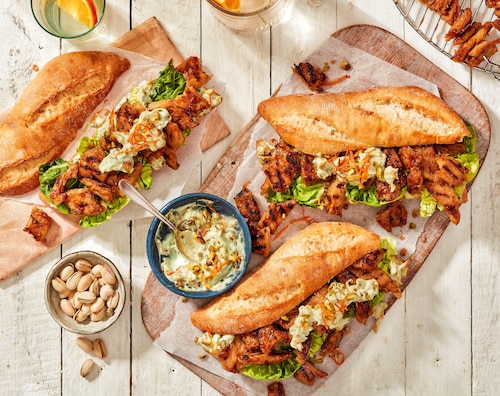 Warzywny kebab z sosem pistacjowo pomarańczowym 