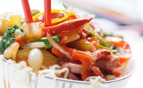 Wieprzowina smażona w sosie słodko-kwaśnym 