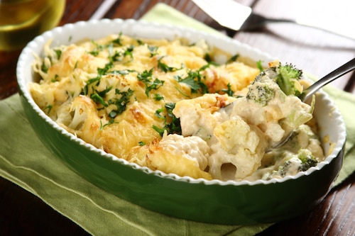 Przepis na Zapiekanka z kalafiorem i brokułem Zapiekanka z kalafiorem i brokułem