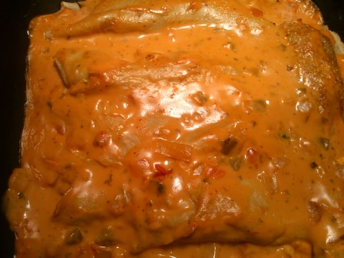 Zapiekane naleśniki z kurczakiem i serem