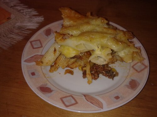 Zapiekanka makaronowa z mięsem mielonym