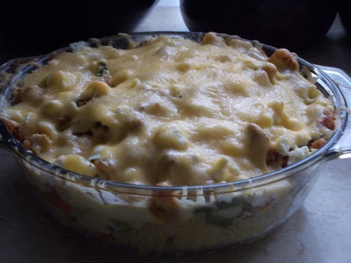 Zapiekanka z warzywami na patelnię i serem feta