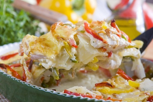 Zapiekanka z ziemniakami i papryka