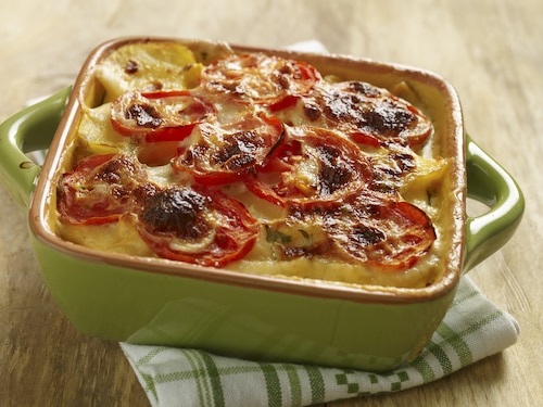 Przepis na Zapiekanka ziemniaczana z cukinią i pomidorami Zapiekanka ziemniaczana z cukinią i pomidorami