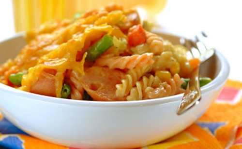 Przepis na Zapiekany makaron z kiełbasą Zapiekany makaron z kiełbasą