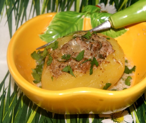 Przepis na Ziemniaki nadziewane ziemniakami i mięsem Ziemniaki nadziewane ziemniakami i mięsem