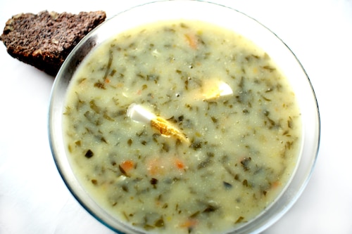 Zupa szczawiowo - szpinakowa