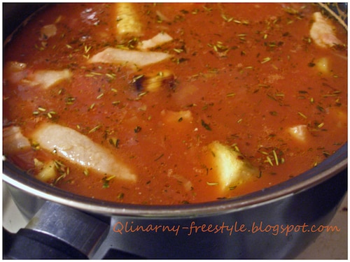 Zupa warzywna na wędzonym boczku