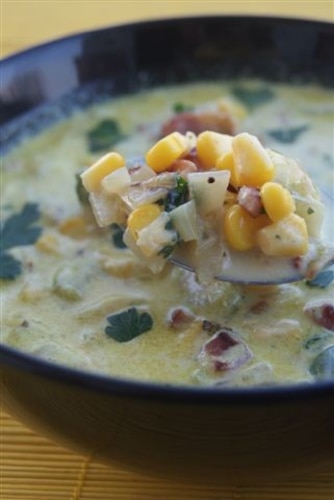 Zupa z kukurydzy i boczku