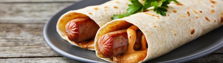 Parówki w tortilli – zapiekane: z piekarnika lub z patelni