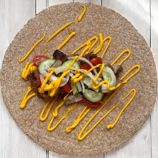 Grillowana tortilla z karkówką i warzywami - Krok 3