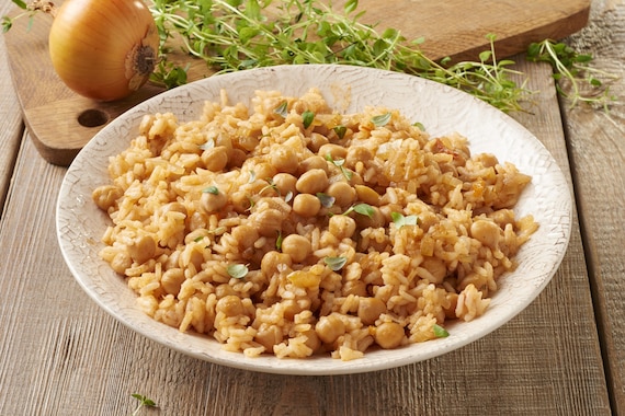 Groch włoski i pilaw z ryżu