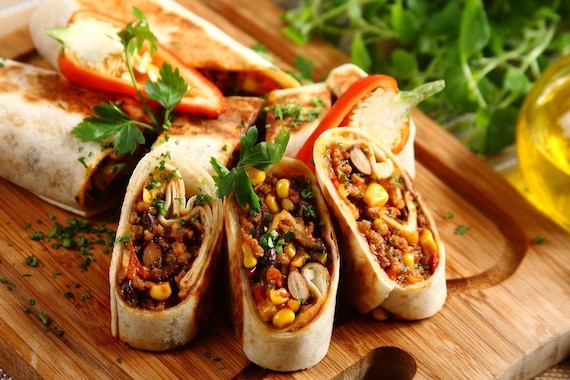 Burrito z baraniną i czosnkiem 