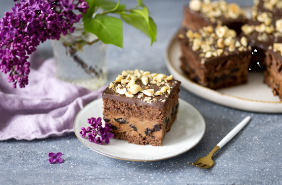 Ciasto z nutellą i pijaną śliwką