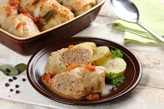 Gołąbki tradycyjne z ryżem i mięsem