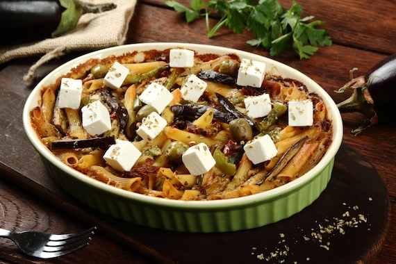 Grecka zapiekanka z grillowanym bakłażanem