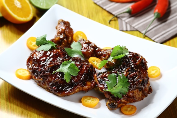 Grillowane udka w cytrusowym dżemie
