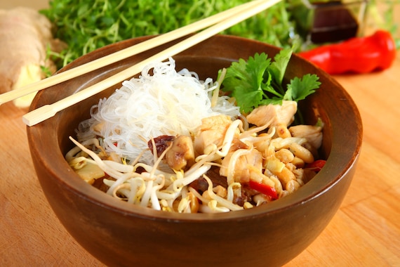 Imbirowy kurczak z fasolą