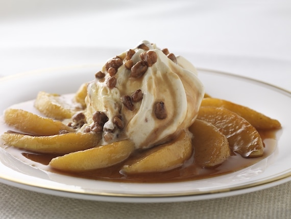 Karmelizowane jabłka z lodami