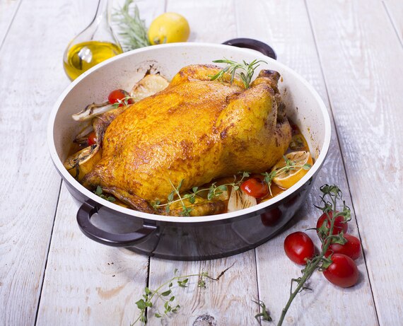 Pieczony kurczak z warzywami 