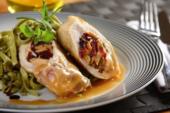 Kotlet schabowy faszerowany kurkami 