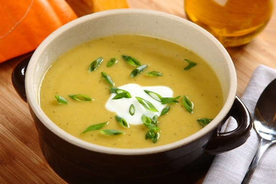 Krem z dyni z ziemniakami i jabłkiem 